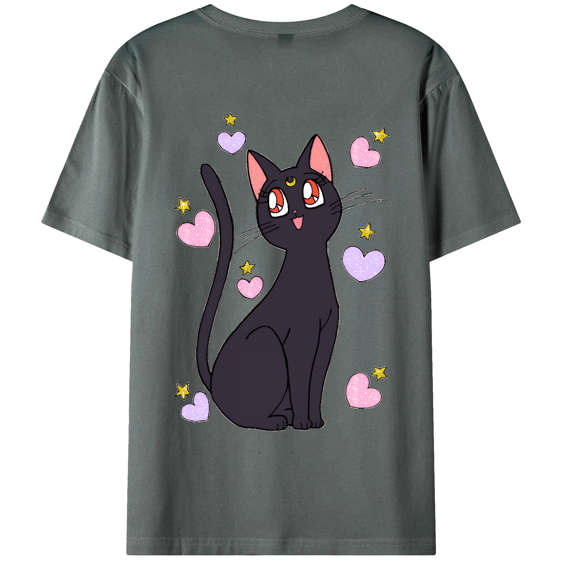 （画像用） 美少女戦士セーラームーン Sailor Moon 綿100％ メンズ半袖Tシャツ（バックプリント） 通気性